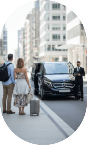 Traveler looking at mountains