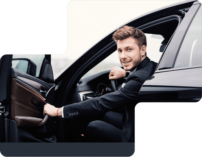 Driver opening car door